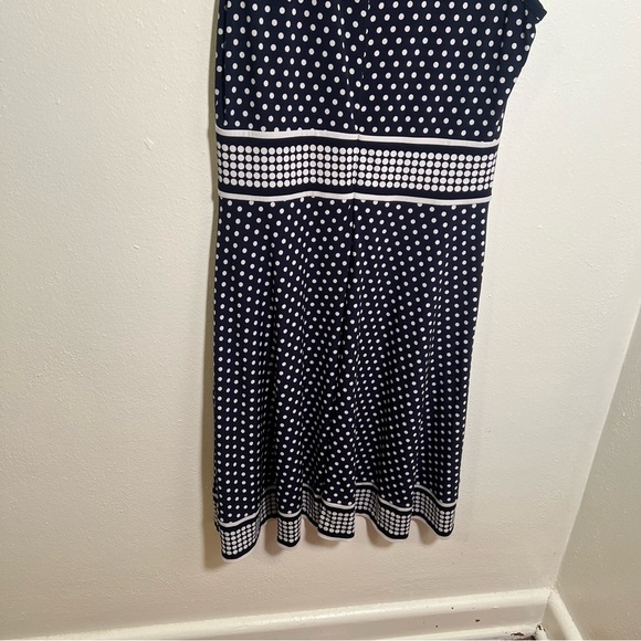 MICHAEL Michael Kors Dot-Print Shift Dress Navy White S - Picture 9 of 13